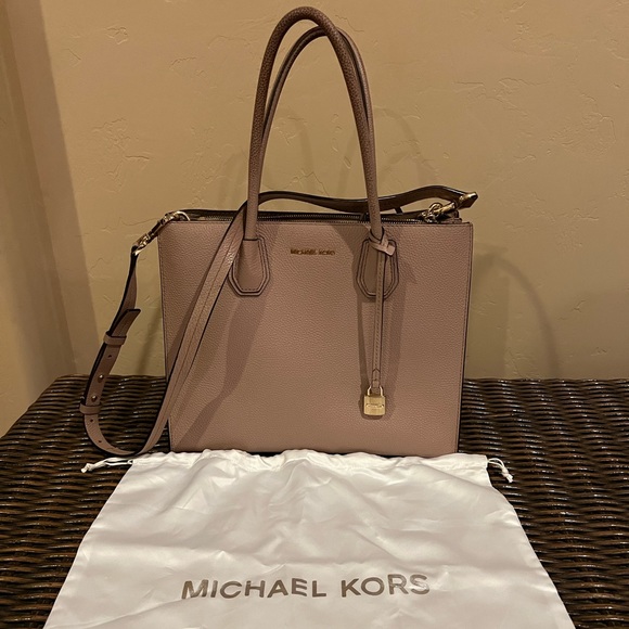 Michael Kors Nude Leather Tote Handbag - Picture 1 of 7